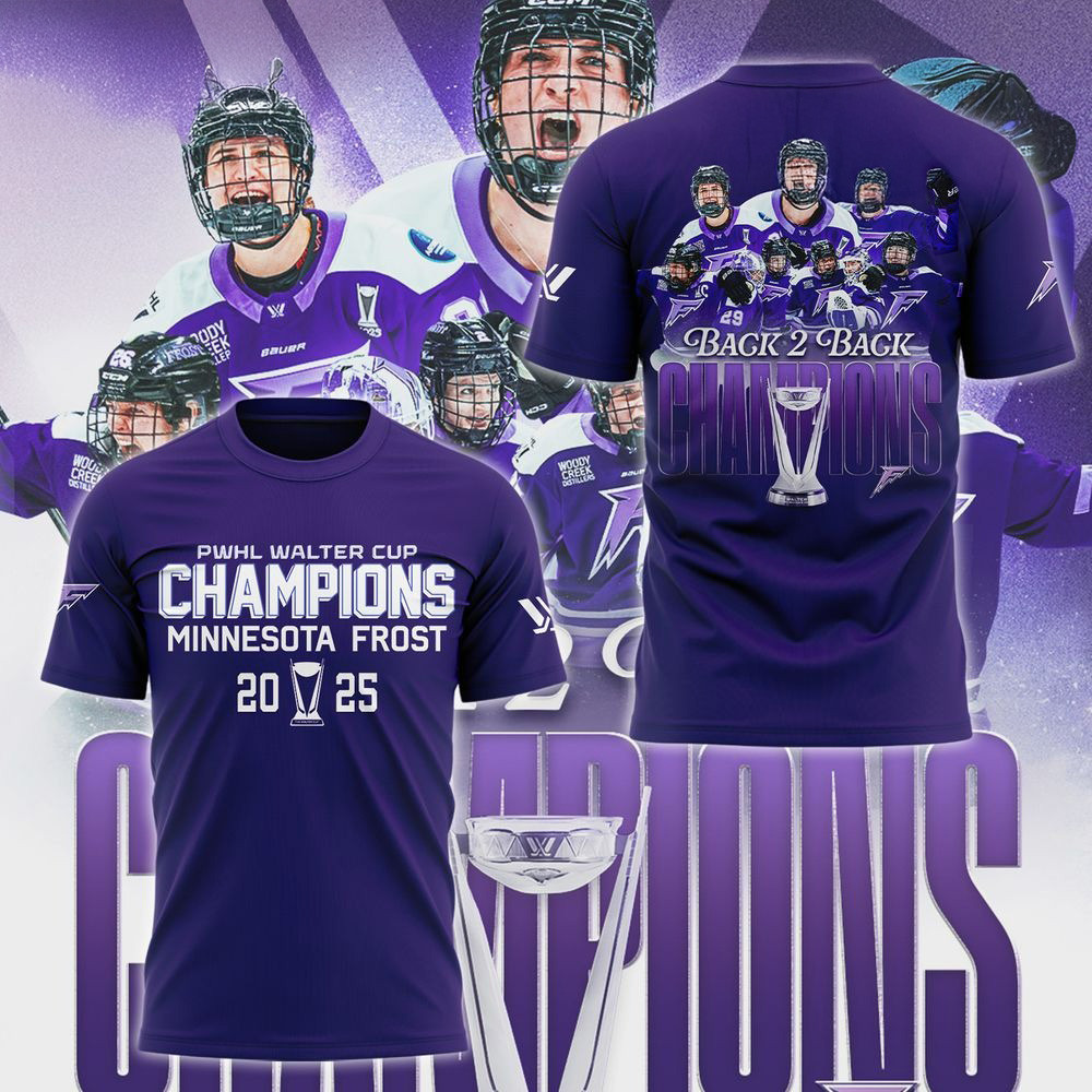 Minnesota Frost Back 2 Back Champions Walter Cup 2025 T-Shirt Top Father's Day Gifts-1