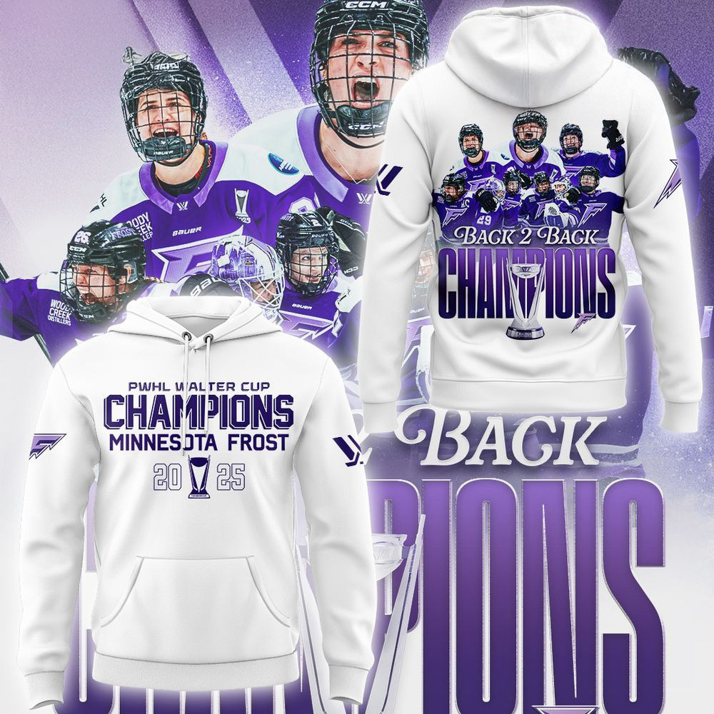 Minnesota Frost PWHL Walter Cup 2025 Champions Hoodie Gifts For Hockey Fan-1