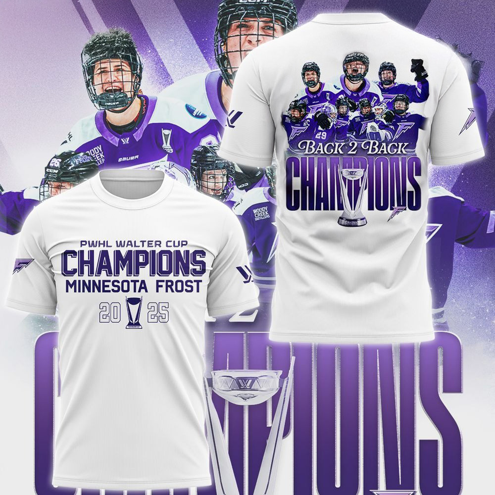 Minnesota Frost PWHL Walter Cup 2025 Champions T-Shirt Gifts For Hockey Fan-1