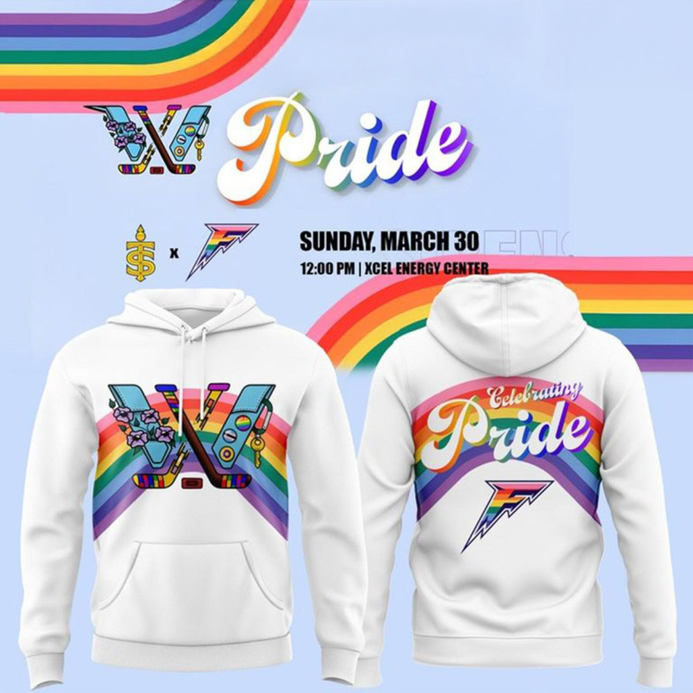Minnesota Frost PWHL x ELI Adult Pride White Hoodie Great Father's Day Presents-1