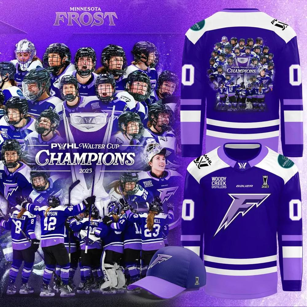 Minnesota Frost Walter Cup Championship Hockey Jersey 2025 Gifts For Father's Day Ideas-1