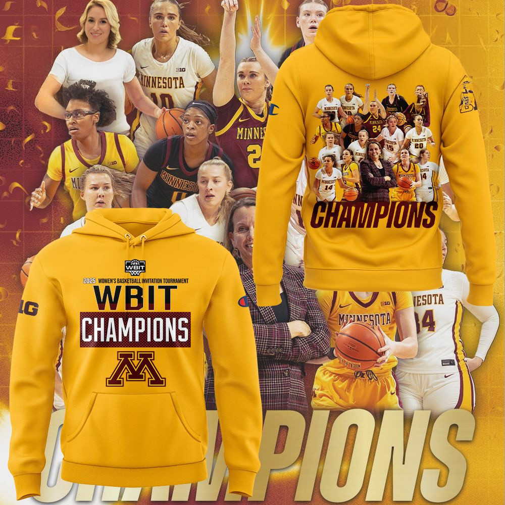 Minnesota Golden Gophers Women's Basketball WBIT Champions Hoodie Minnesota Golden Gophers Merch-1