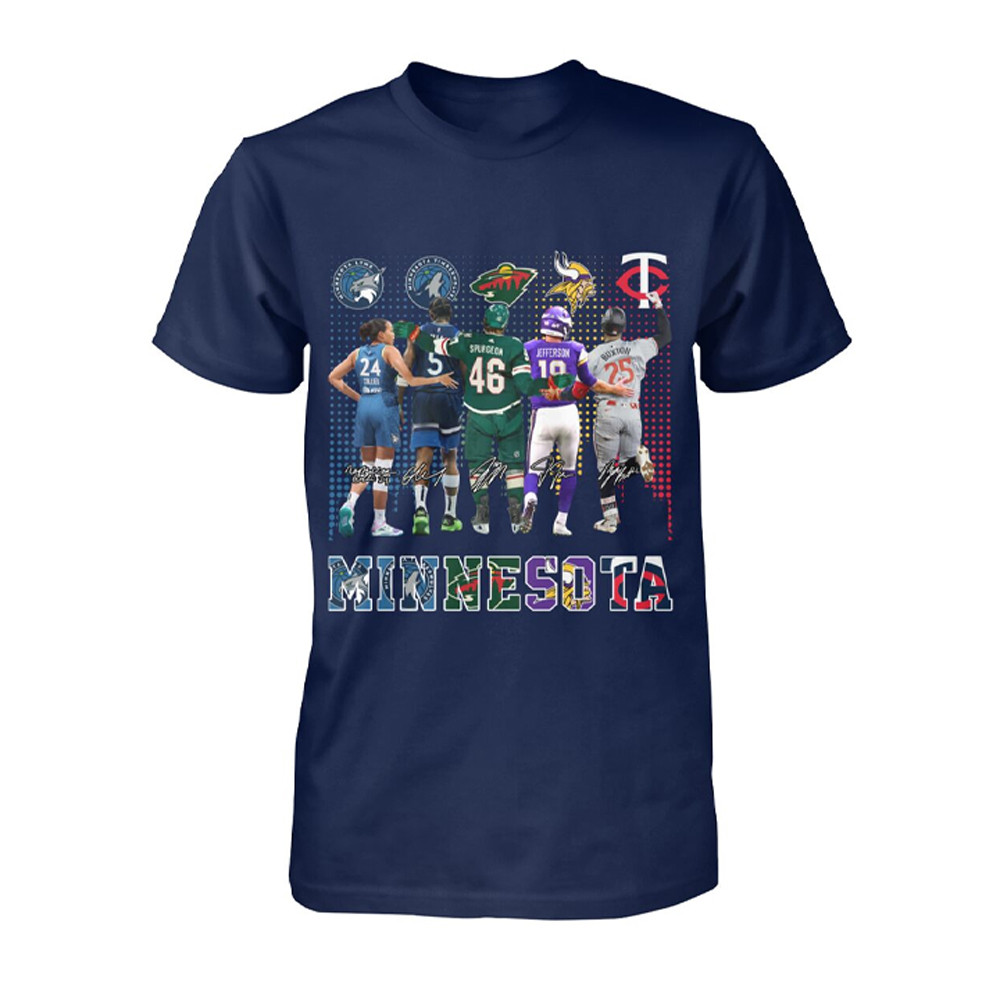 Minnesota Lynx Timberwolves Minnesota Wild Vikings Minnesota Twins T-Shirt Fans Gifts-1