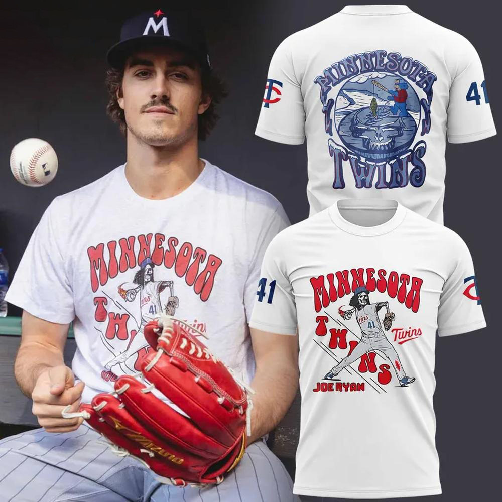 Minnesota Twins Joe Ryan X Grateful Dead T-Shirt Father's Day Presents For Dad To Be-1