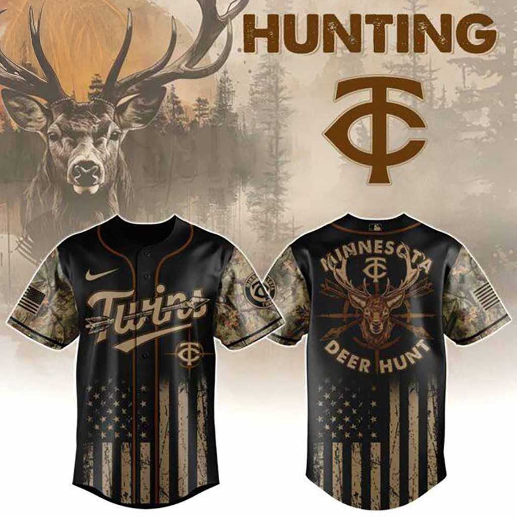 Minnesota Twins MLB X Deer Hunting Baseball Jersey Twins Merch Baseball Player Gift Ideas-1