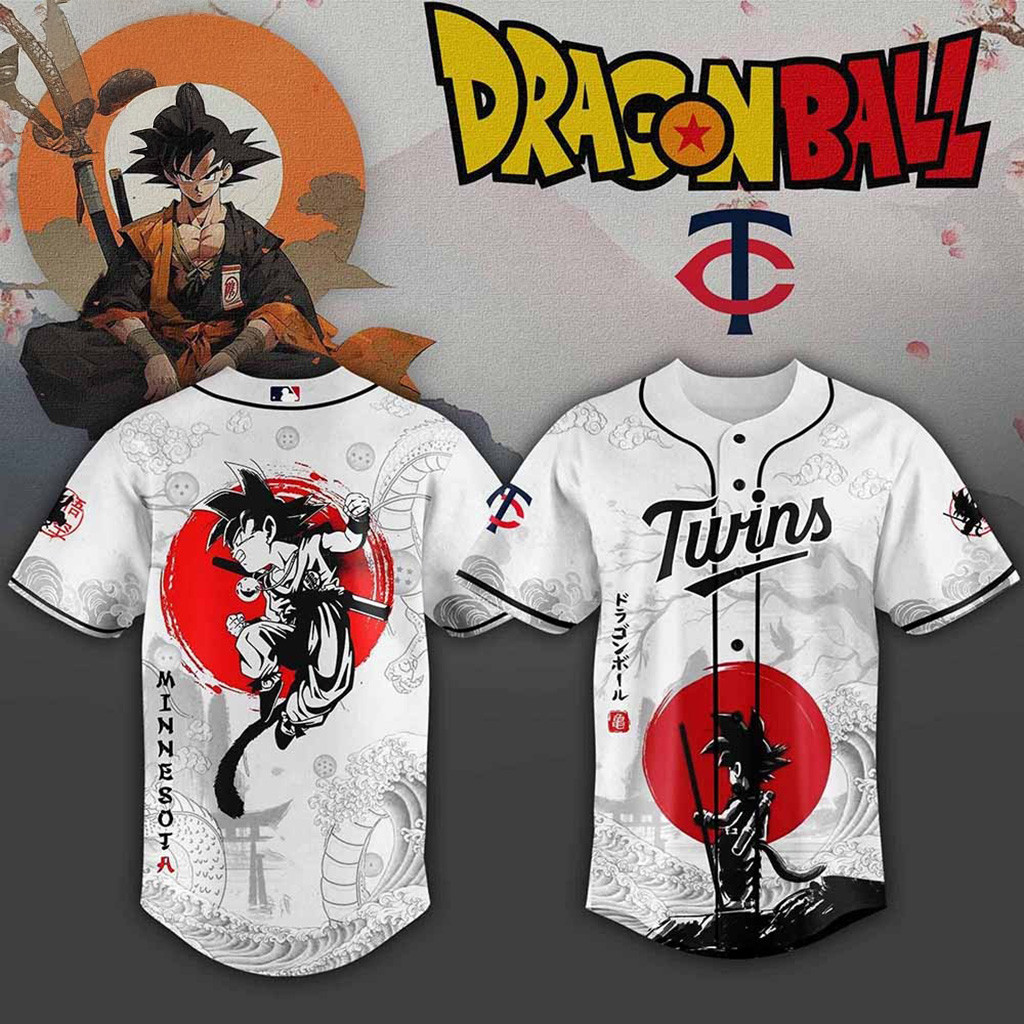 Minnesota Twins MLB X Dragon Ball Baseball Jersey Minnesota Twins Merch Gift For Father-1