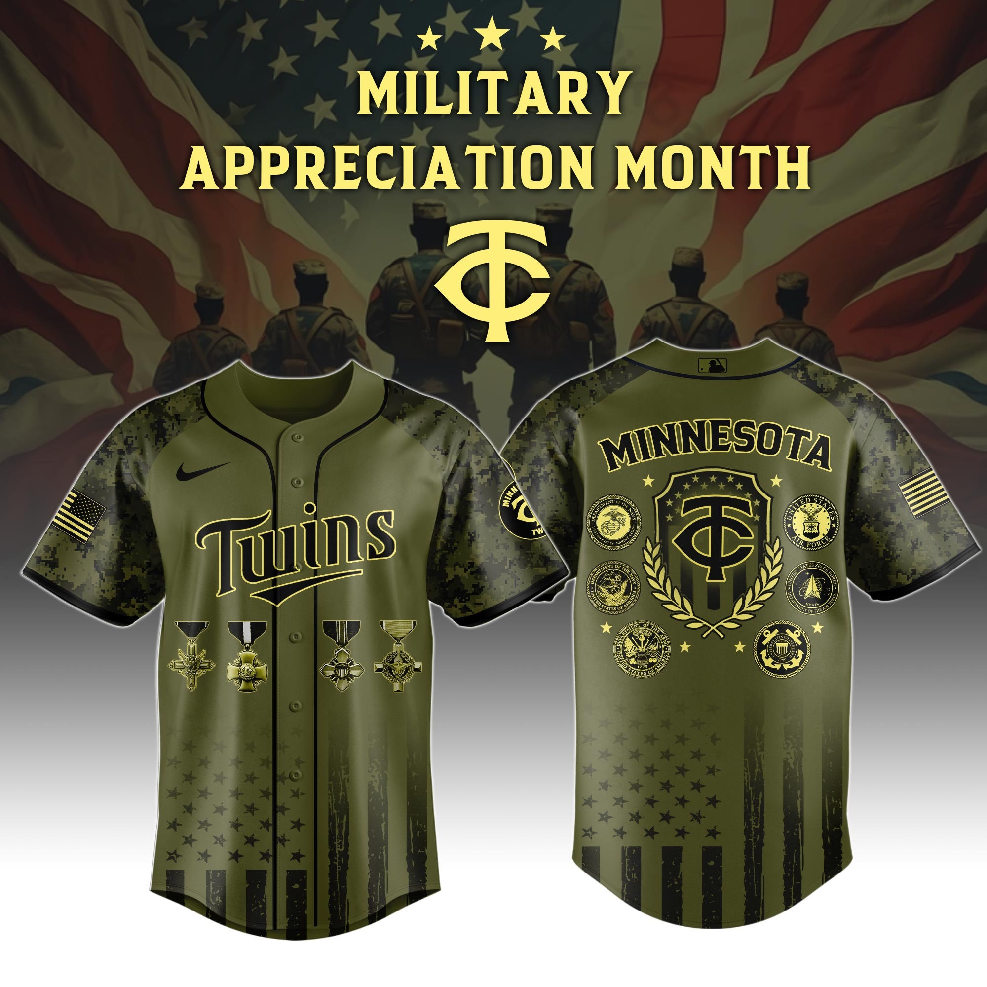 Minnesota Twins MLB x Military Appreciation Month Special Edition Jersey 2025-1