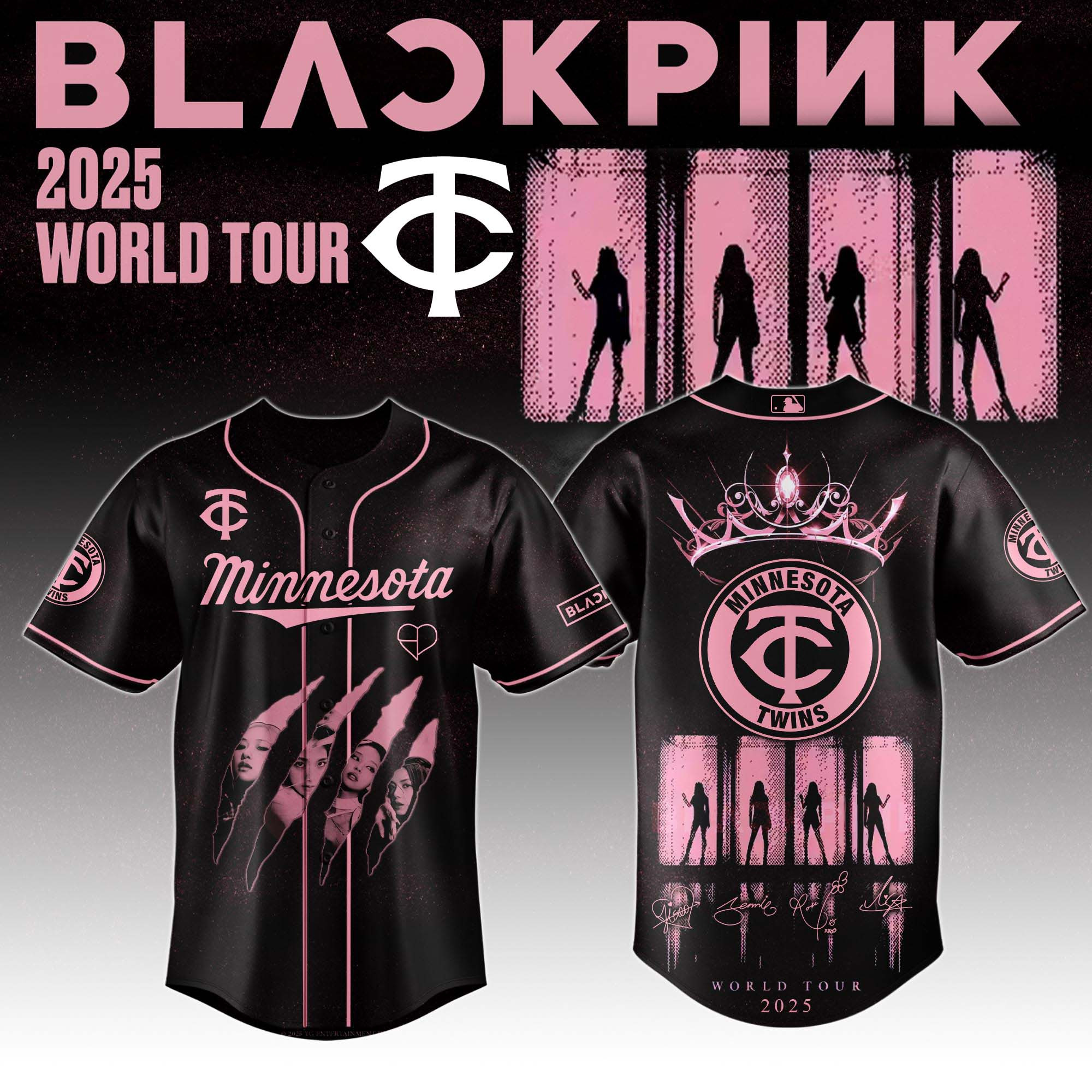 Minnesota Twins Mlb X Black Pink World Tour Baseball Jersey For Fans Twins Merch-1