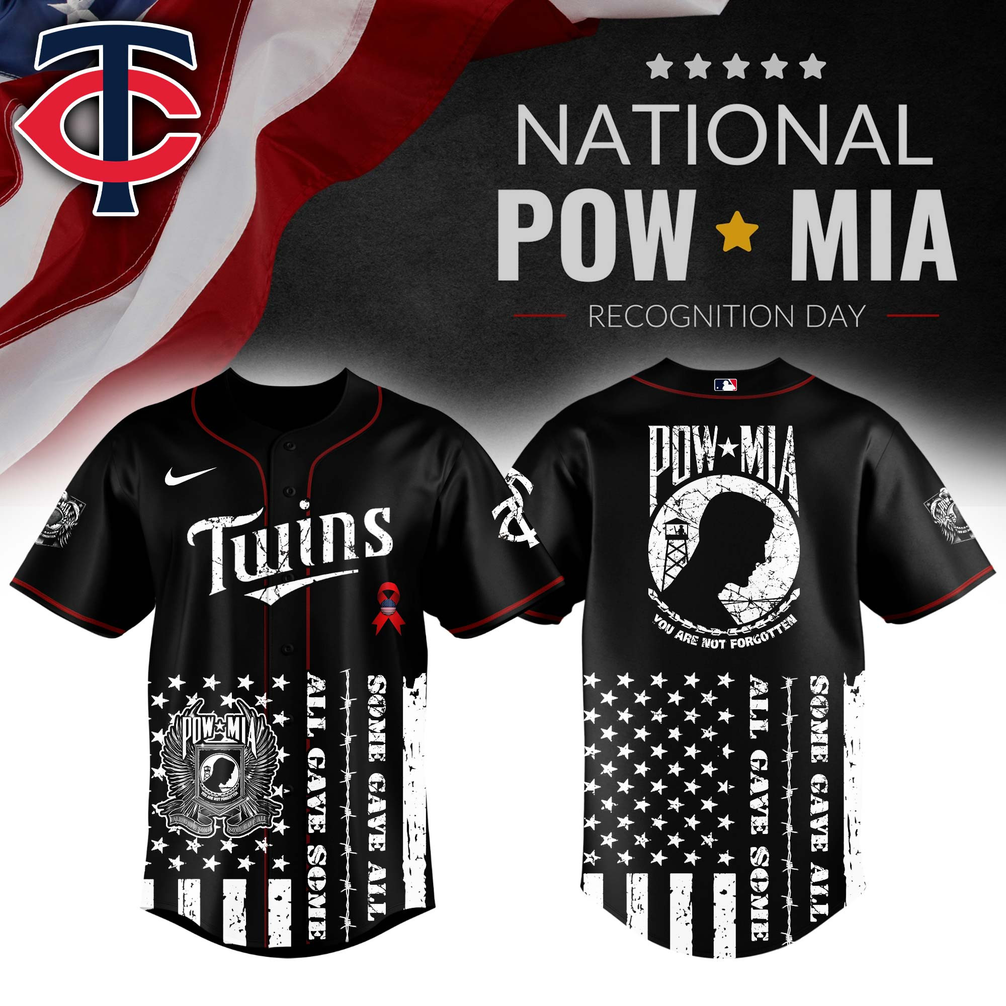 Minnesota Twins Mlb X National Powmia Recognition Day Baseball Jersey For Fans-1