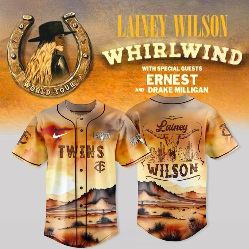Minnesota Twins X Lainey Wilson Whirlwind World Tour 2025 Baseball Jersey-1