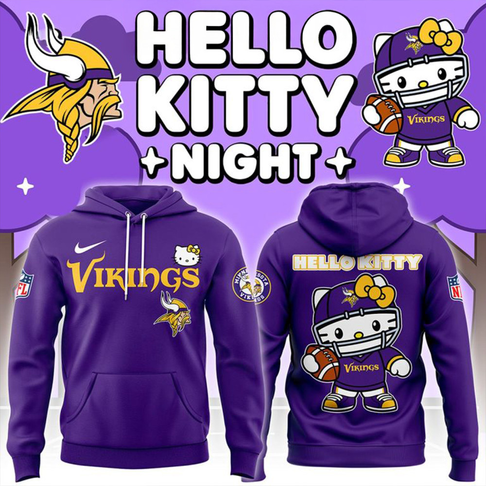 Minnesota Vikings 2024 Hello Kitty Football Gameday Ready Hoodie Gifts For Fans-1