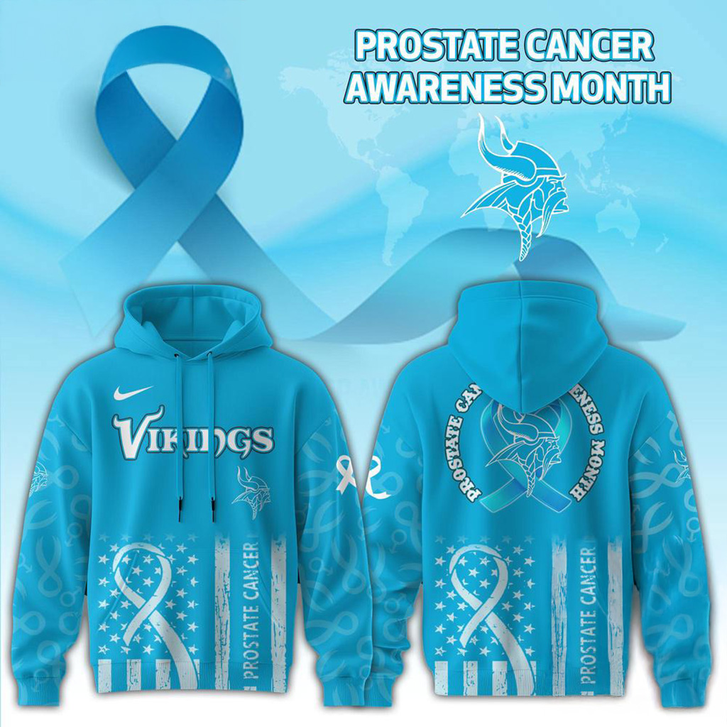 Minnesota Vikings 2025 NFL Prostate Cancer Awareness Hoodie Minnesota Vikings Merch_-1