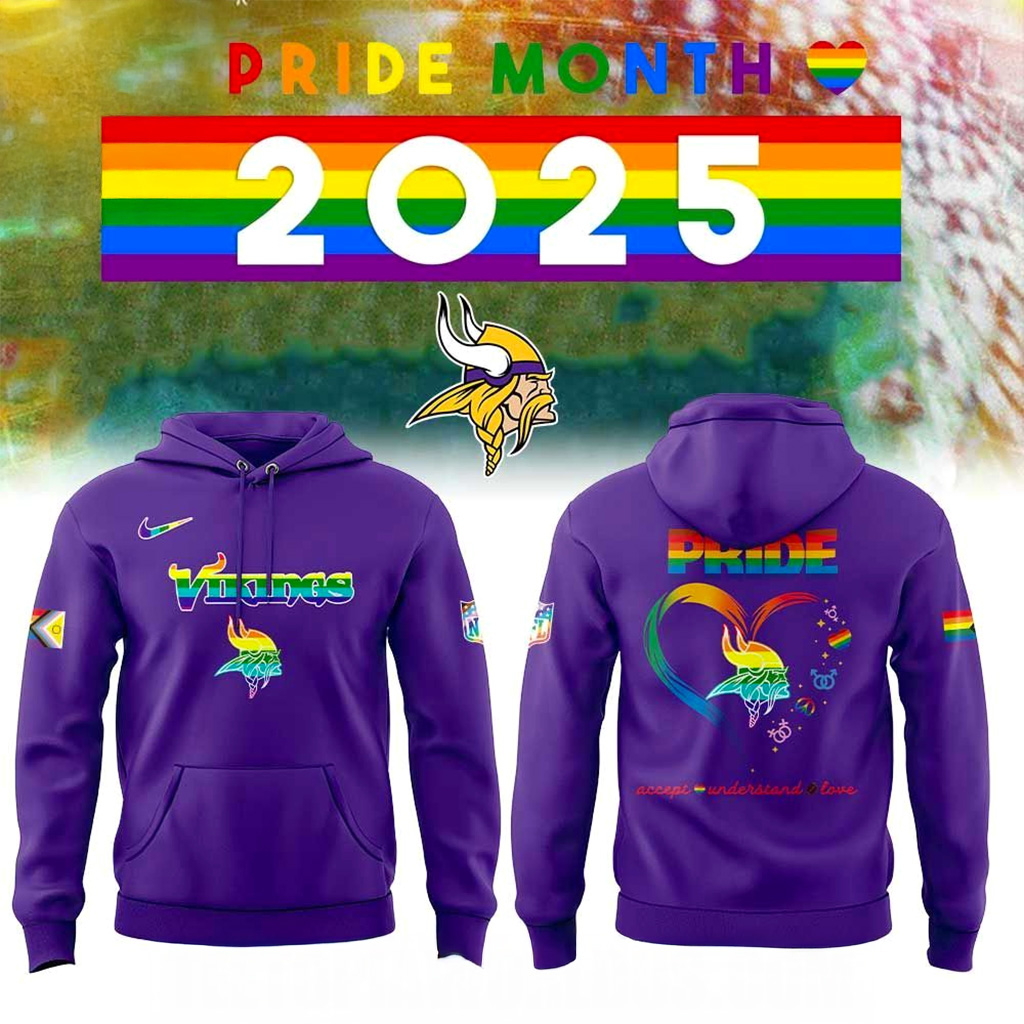 Minnesota Vikings Happy Pride Month 2025 Hoodie Vikings Merch Gifts For Brother-1