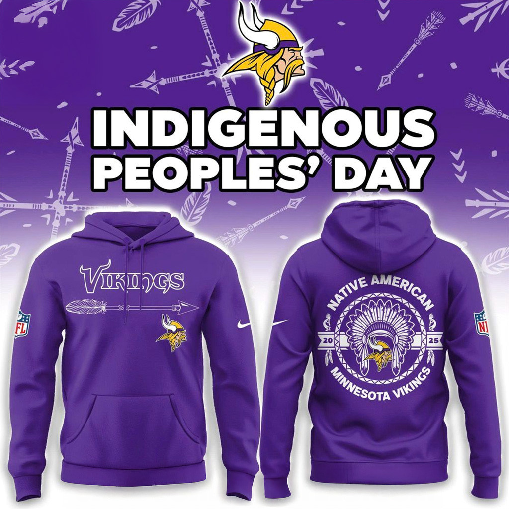 Minnesota Vikings Indigenous Peoples Day 2025 Hoodie Vikings Merch Christmas Present For Him-1