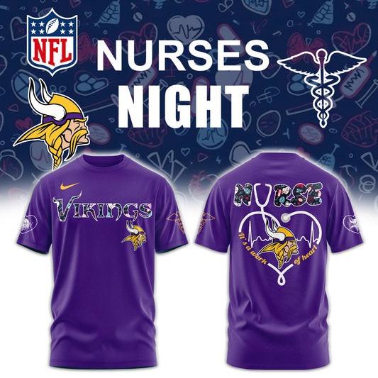 Minnesota Vikings NURSES NIGHT T-Shirt Presents For Football Fans-1