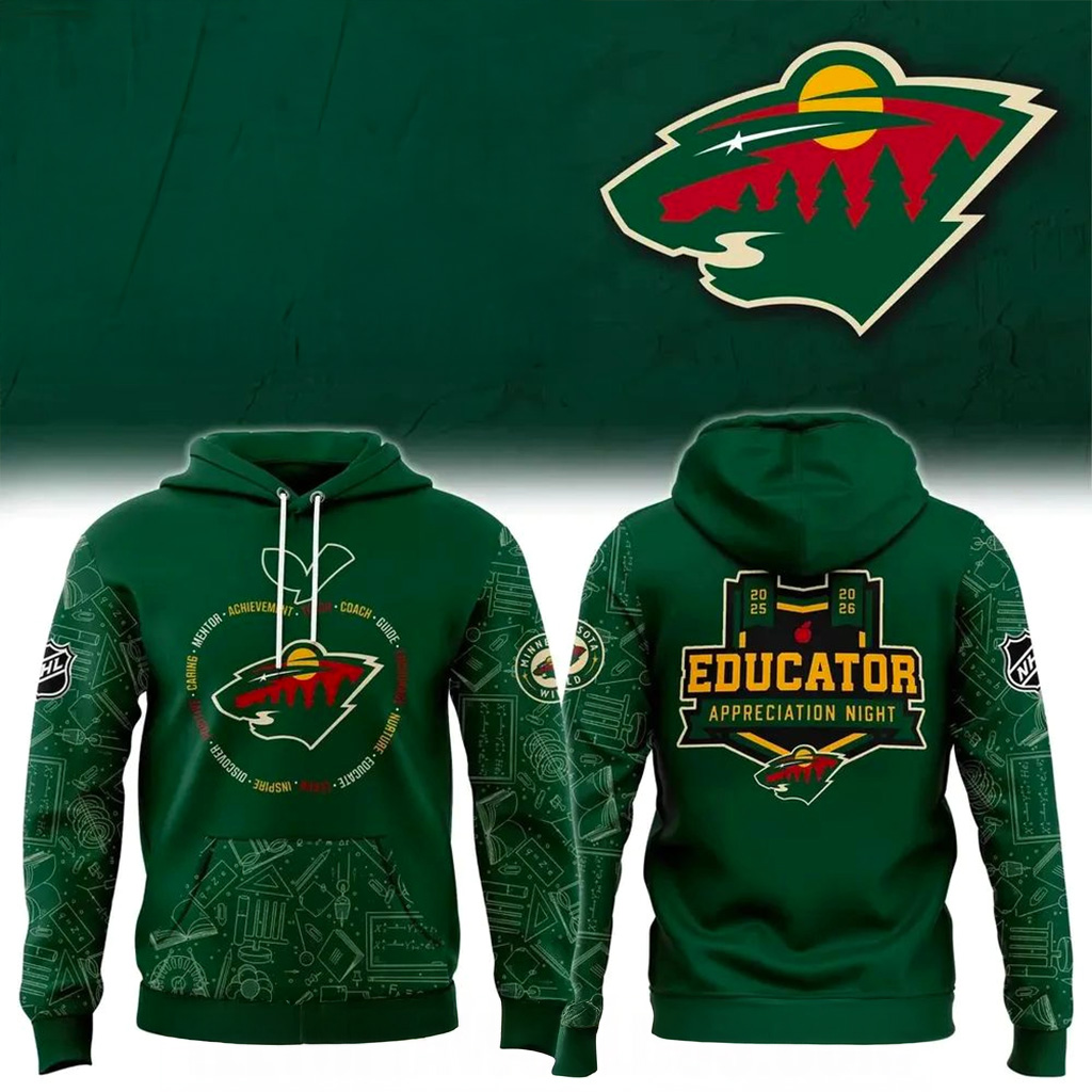 Minnesota Wild 2025 Educator Appreciation Night Hoodie Fan Merch Christmas Present For Husband-1