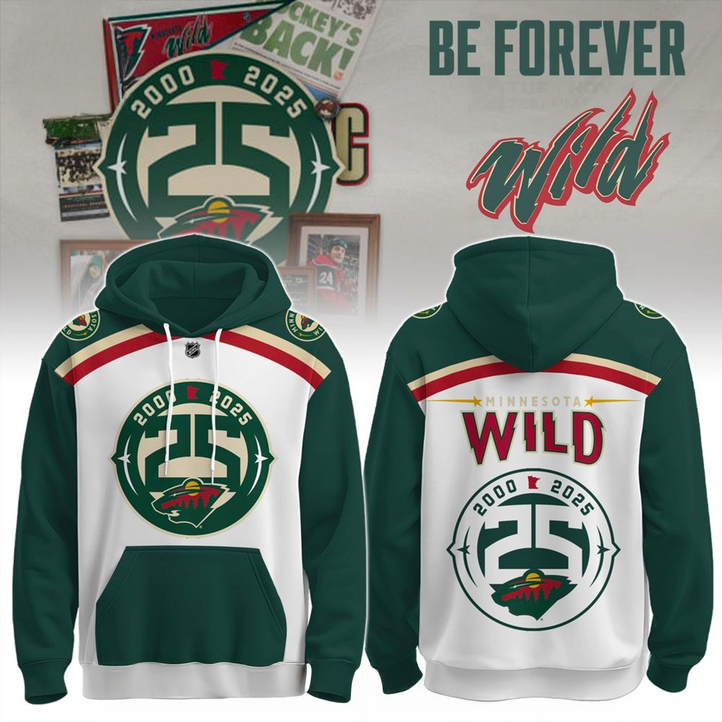 Minnesota Wild 25th Anniversary Heritage Hoodie Fan Merch Christmas Ideas For Husband-1