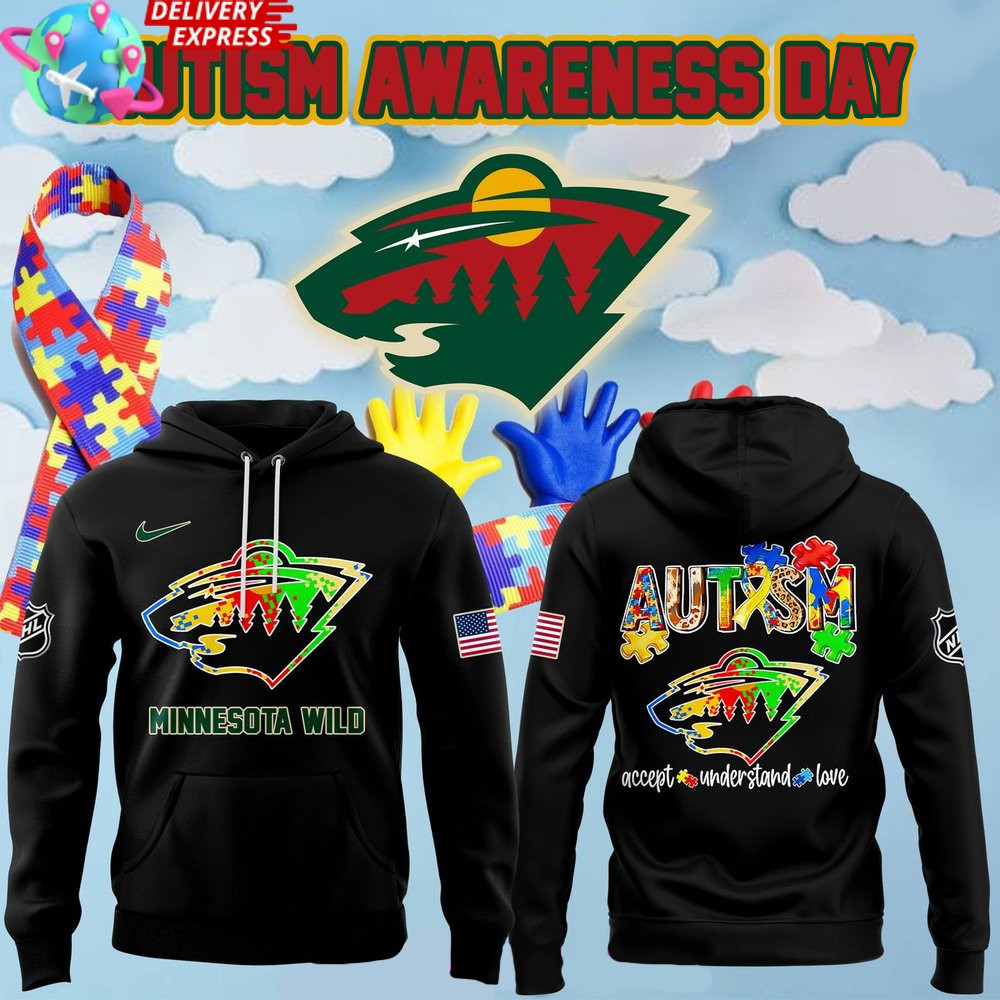 Minnesota Wild Autism Awareness 2025 Hoodie Father's Day Gifts For Husband-1