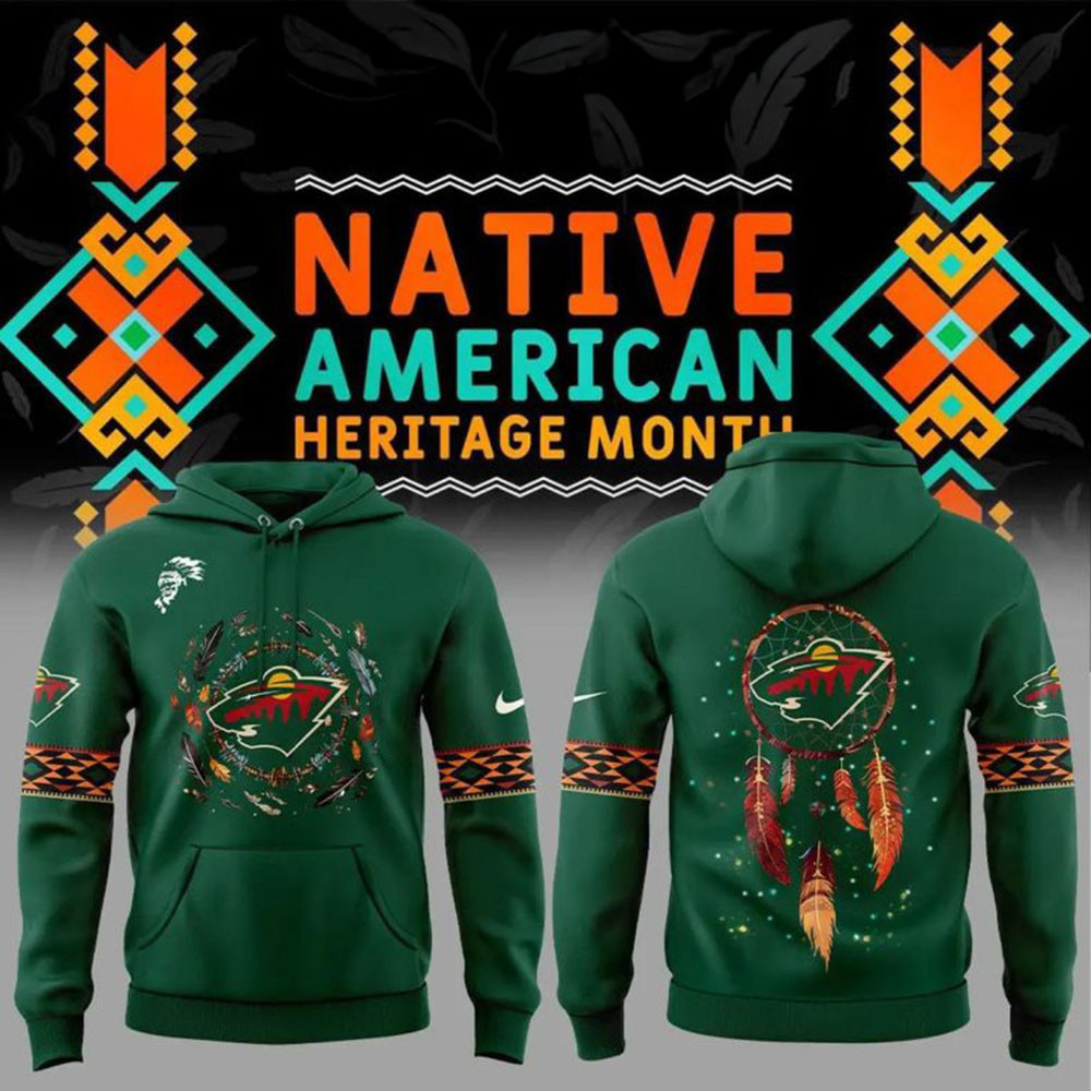 Minnesota Wild Nov Native American Heritage Month 2024 Hoodie Top Father's Day Gifts-1