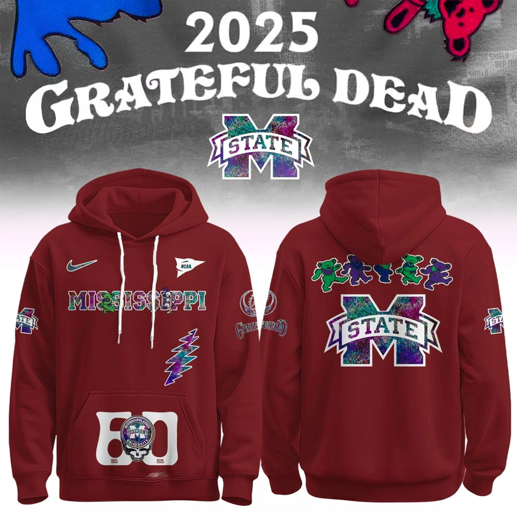 Mississippi State x Grateful Dead 60th 1965 2025 Hoodie Bulldogs Merch Xmas Presents For Him-1