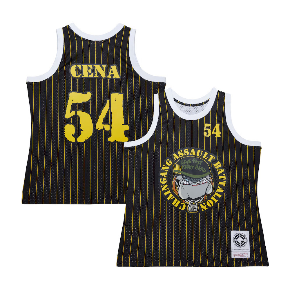 Mitchell And Ness Black John Cena Chain Gang Battalion Basketball Jersey Fans Gifts-1