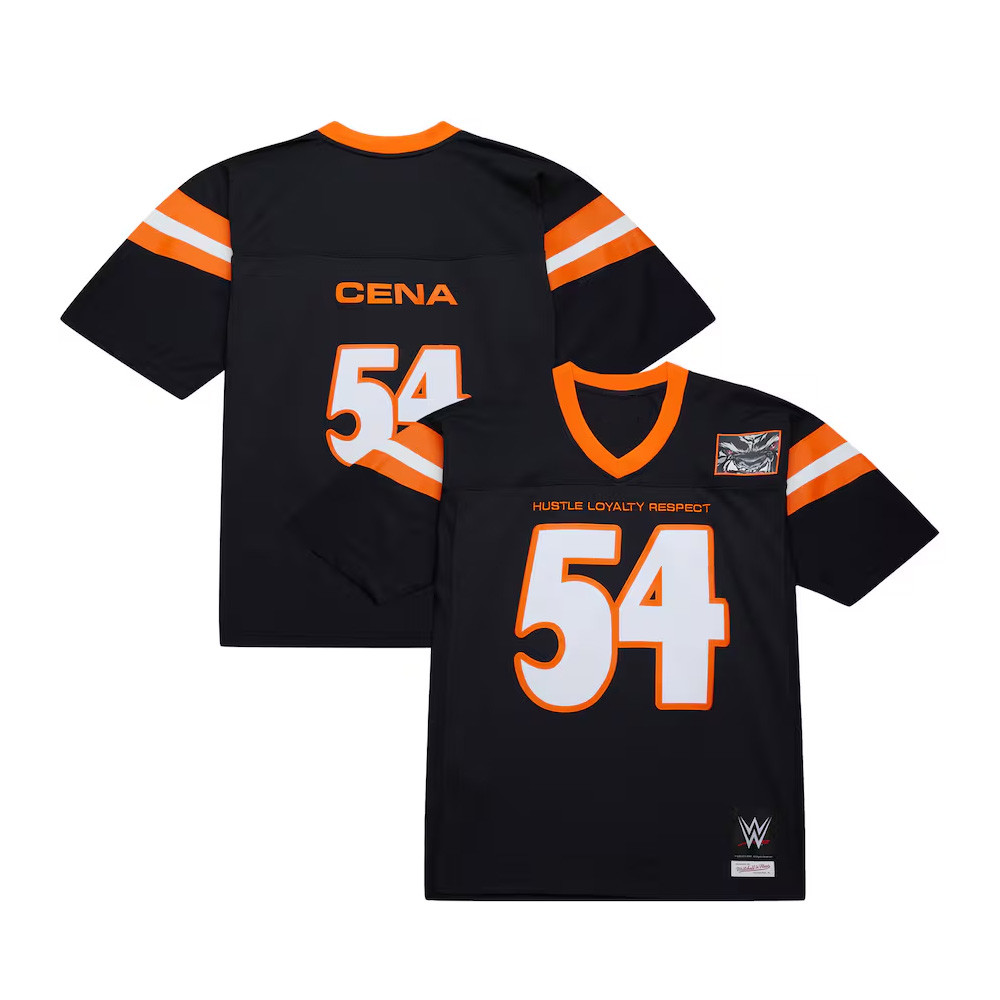 Mitchell And Ness Black John Cena Hustle Loyalty Respect Legacy Football Jersey Gifts For Dad-1