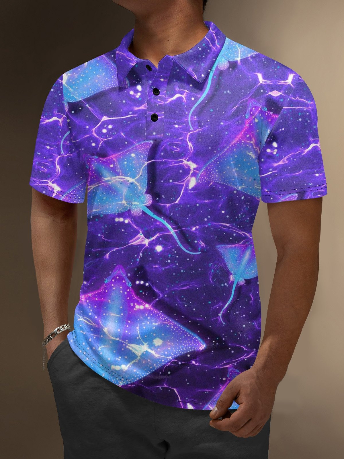 Moisture Wicking Devil Rays Ocean Golf Polo Shirt-1