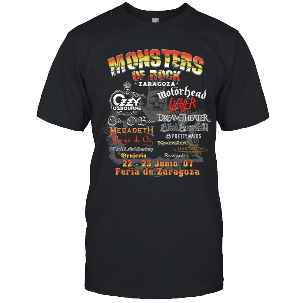 Monsters Of Rock Merch Monsters Of Rock 2007 Zaragoza T-Shirt Top 10 Father's Day Gifts-1