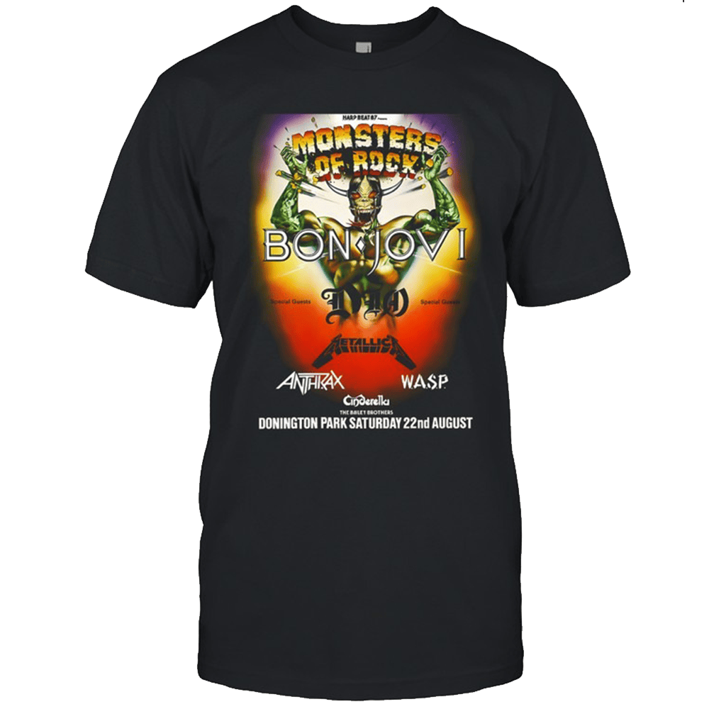 Monsters Of Rock Merch Monsters Of Rock Castle Donington 1987 BK T-Shirt Cool Gifts For Dad-1