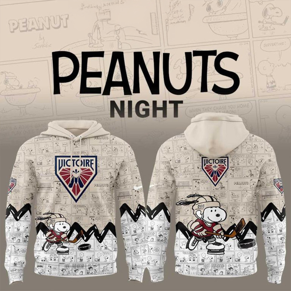 Montreal Victoire 75th Anniversary Of Peanuts Hoodie Unique Gifts For Hockey Fans-1