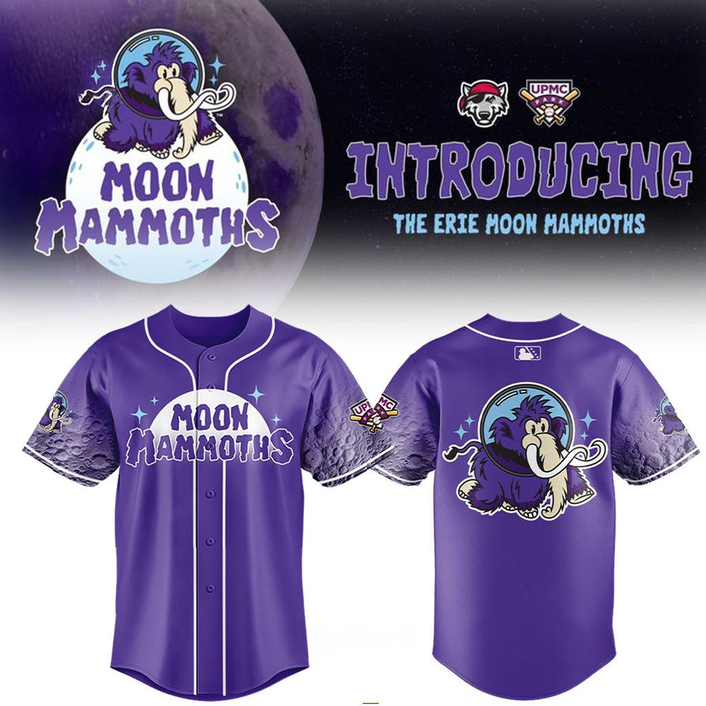 Moon Mammoths 2025 Season Purple Baseball Jersey Moon Mammoths Merch Fans Gifts-1