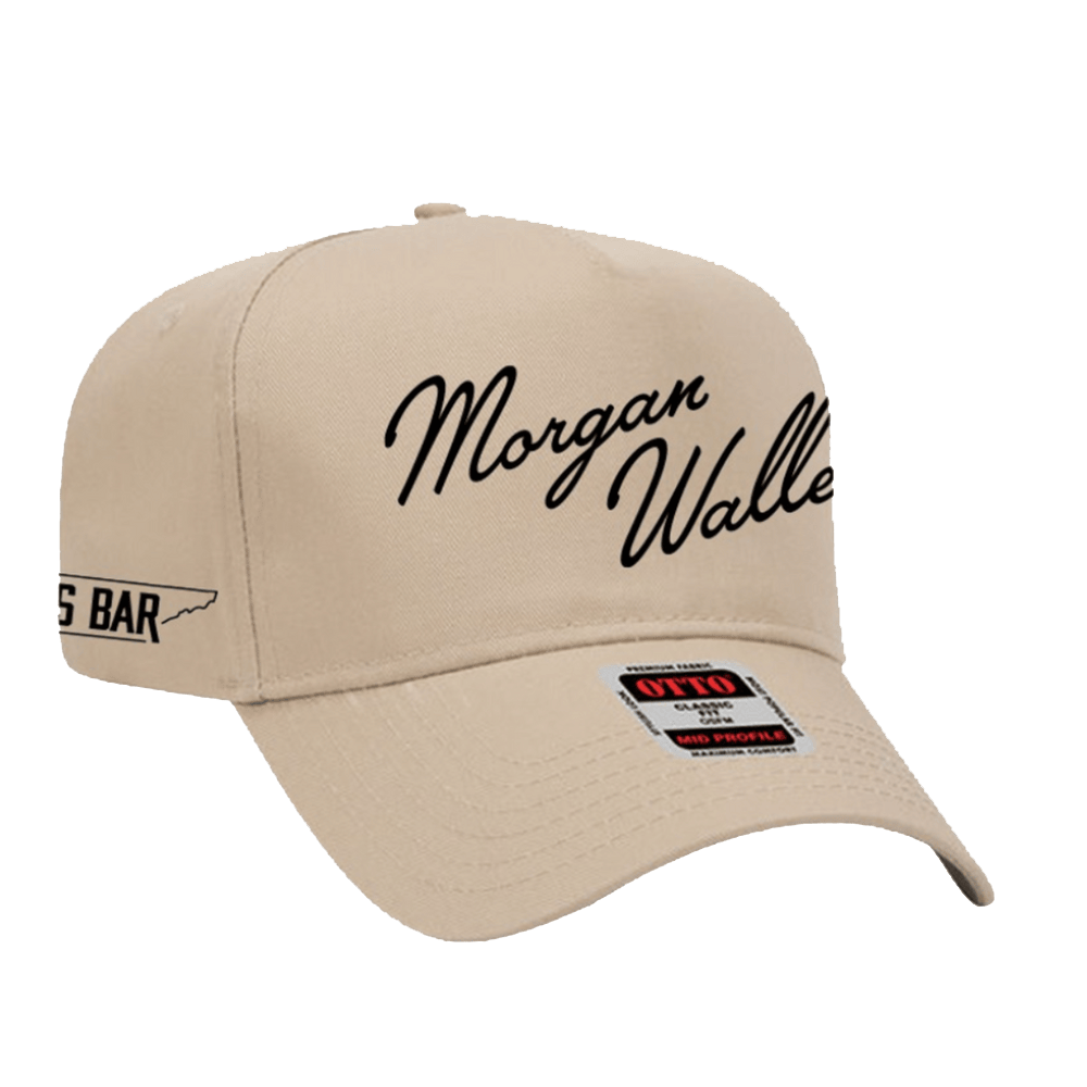 Morgan Wallen Hat Morgan Wallen Khaki Cursive Hat Top Father's Day Gifts-1