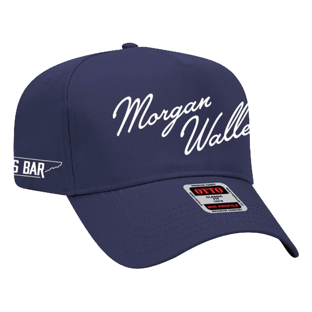 Morgan Wallen Hat Morgan Wallen Navy Cursive Hat Father's Day Gifts For Husband-1