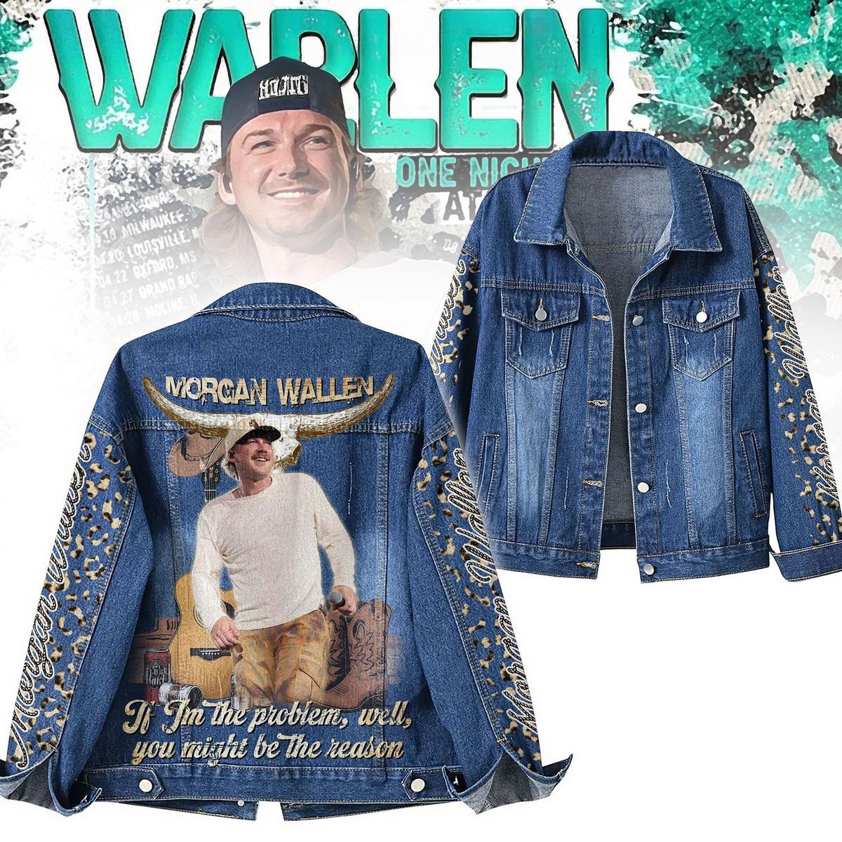 Morgan Wallen I'm The Problem Tour Denim Jacket Fan Merch Gifts For Husband-1
