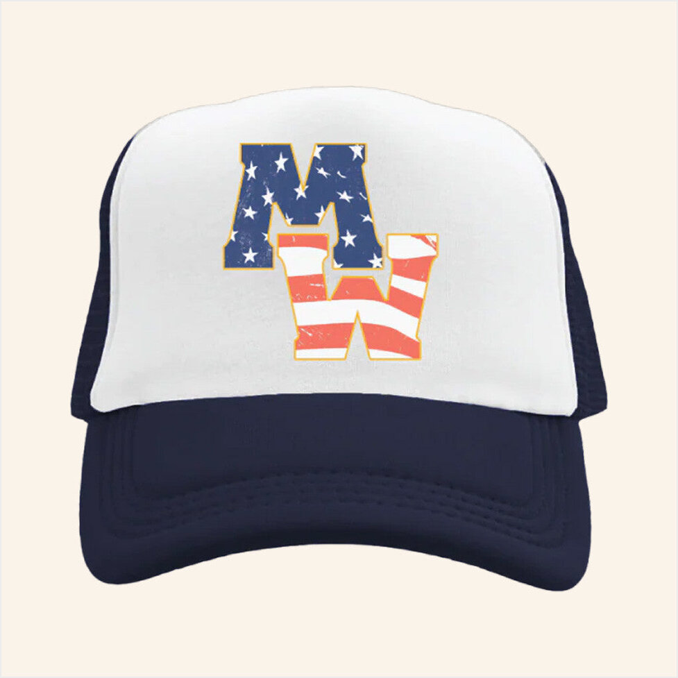 Morgan Wallen Merch Mw Americana Foam Trucker Hat Unique Gifts For Music Lovers Gifts For BFF-1