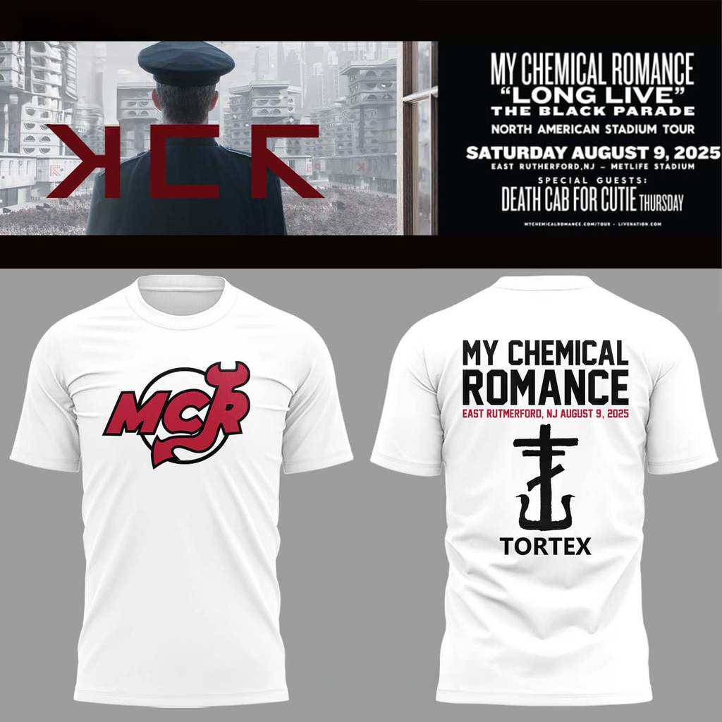 My Chemical Romance Long Live The Black Parade Tour 2025 x New Jersey Devils Special T-Shirt-1