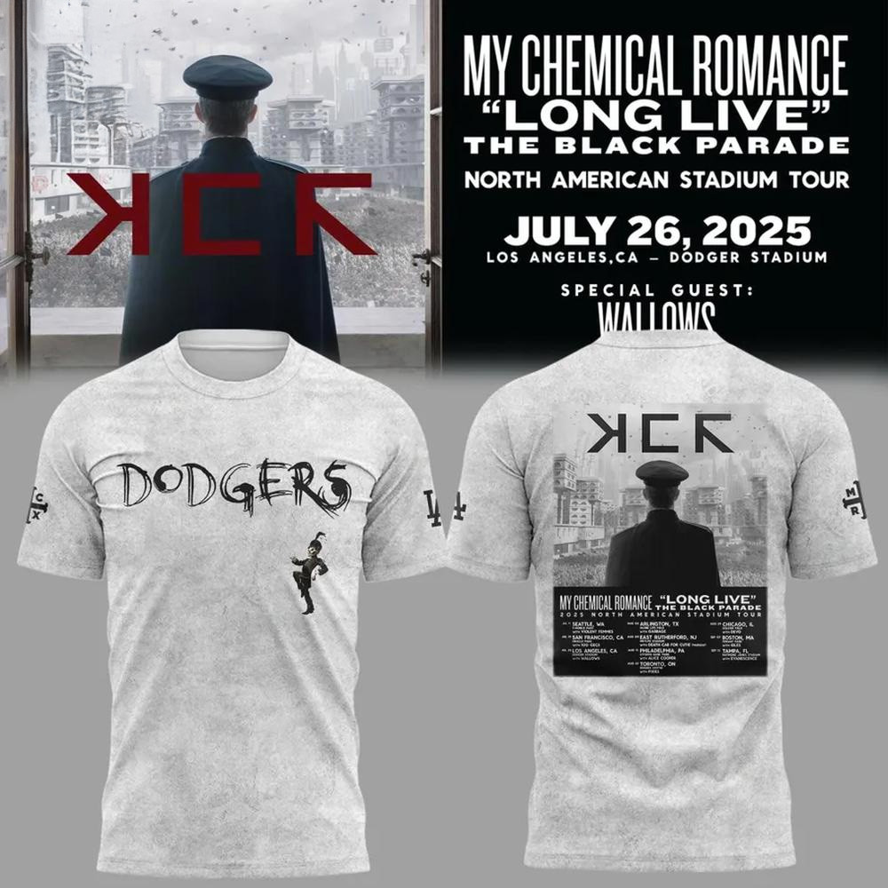 My Chemical Romance x LA Dodgers The Black Parade Tour Shirt Gift Ideas For Fans-1