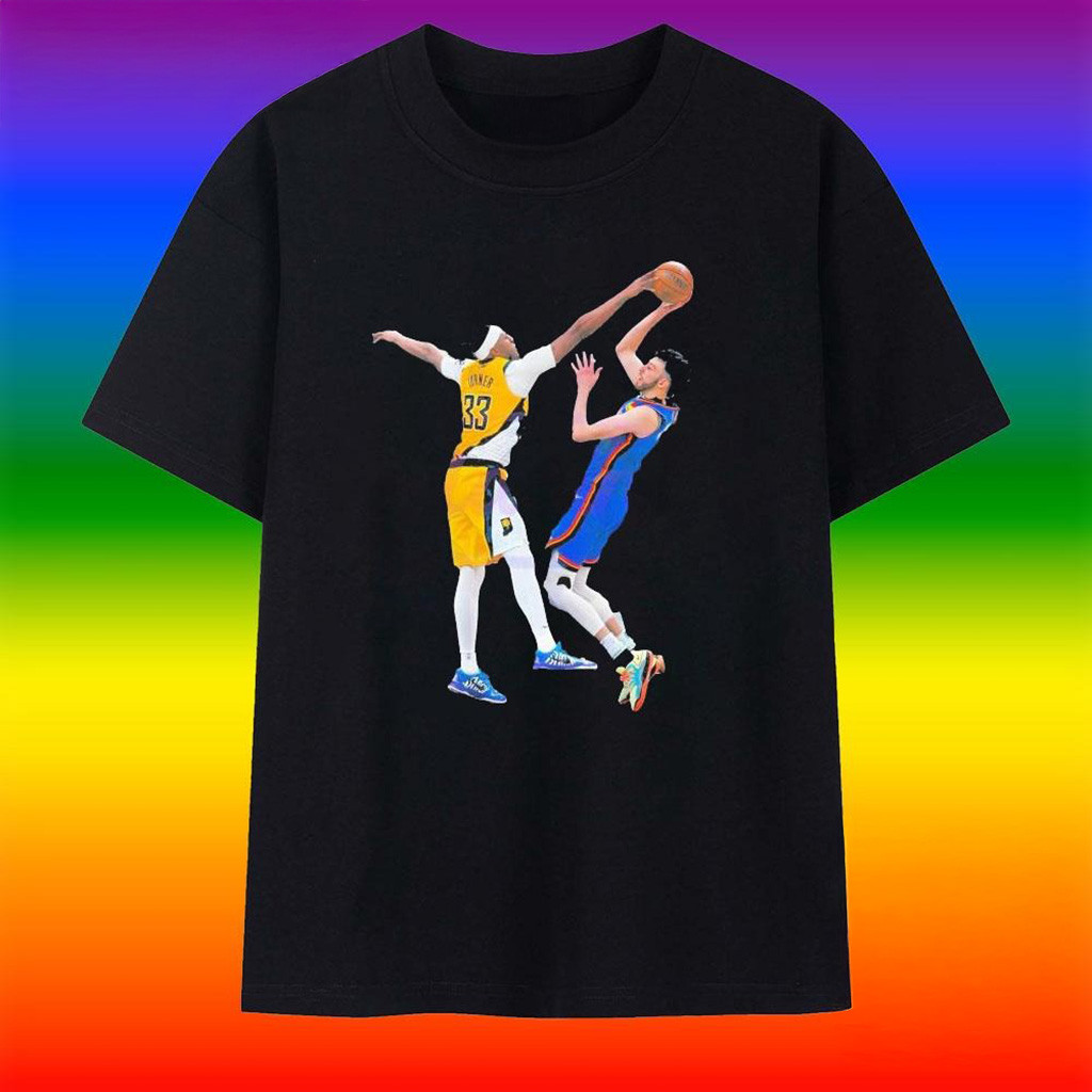 Myles Turner Block Shot Basketball Vintage Style 2025 T-Shirt-1