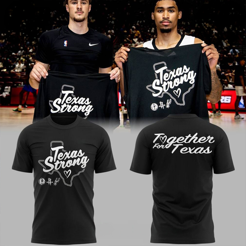 NBA x Together For Texas Special Black Shirt Texas Strong Shirt Gifts For Football Fan-1