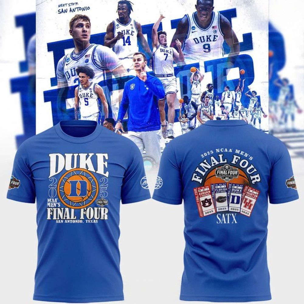 NCAA Men's Final Four 2025 Duke T-Shirt NCAA Merch First Fathers Day Gift Ideas-1