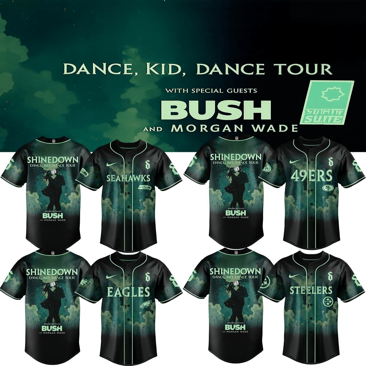 NFL All Teams X Shinedown Tour 2025 Jersey NFL Merch Gifts For Fans-1