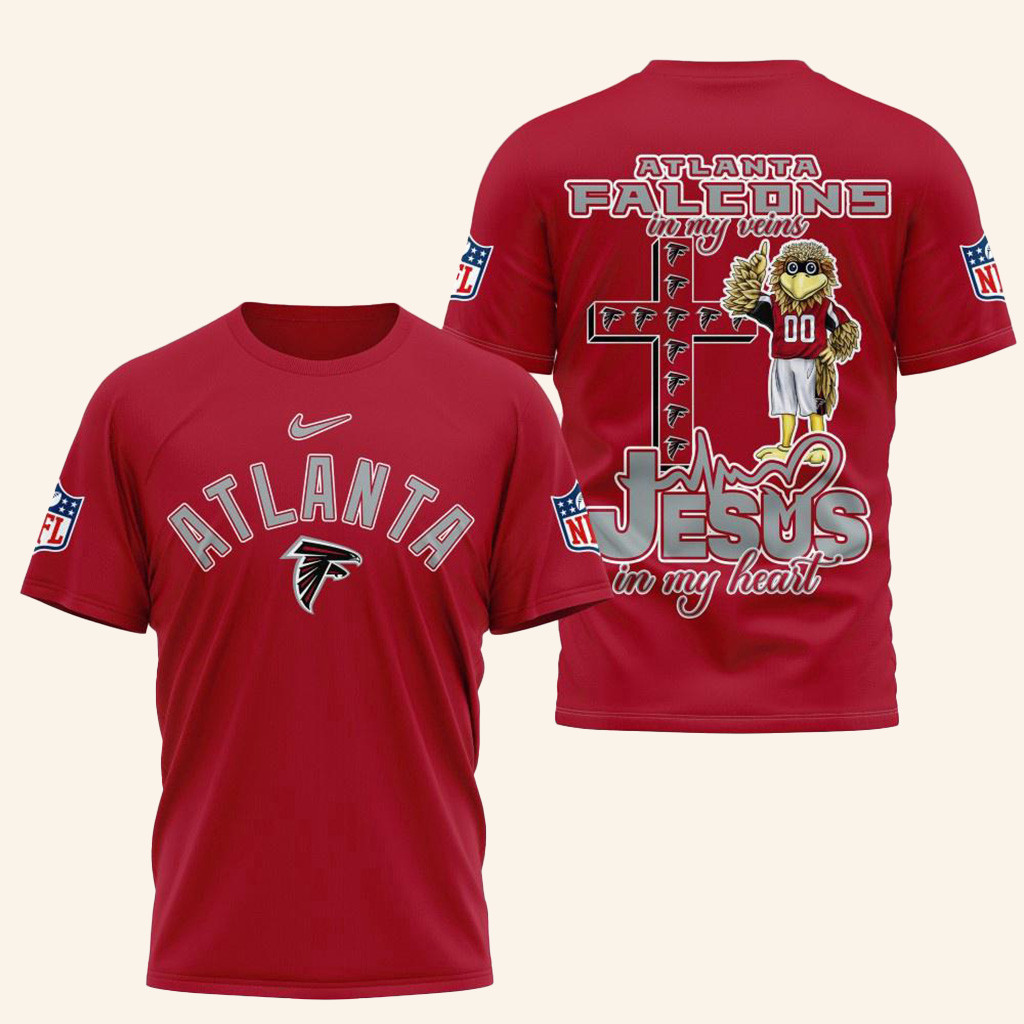 NFL Atlanta Falcons Football And Jesus Shirt Atlanta Falcons Merch Gifts For Fans-1