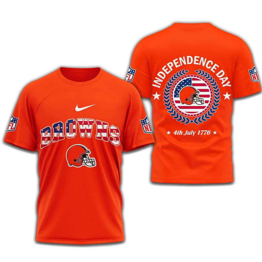 NFL Cleveland Brown 2025 Independence Day T-Shirt-1