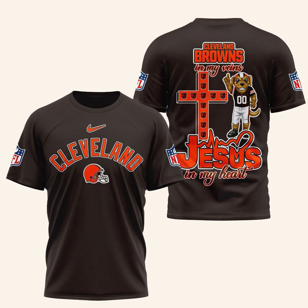 NFL Cleveland Browns Football And Jesus Shirt Shirt Cleveland Browns Merch Dad Gifts-1 NFL Cleveland Browns Football And Jesus Shirt Shirt Cleveland Browns Merch Dad Gifts-1
