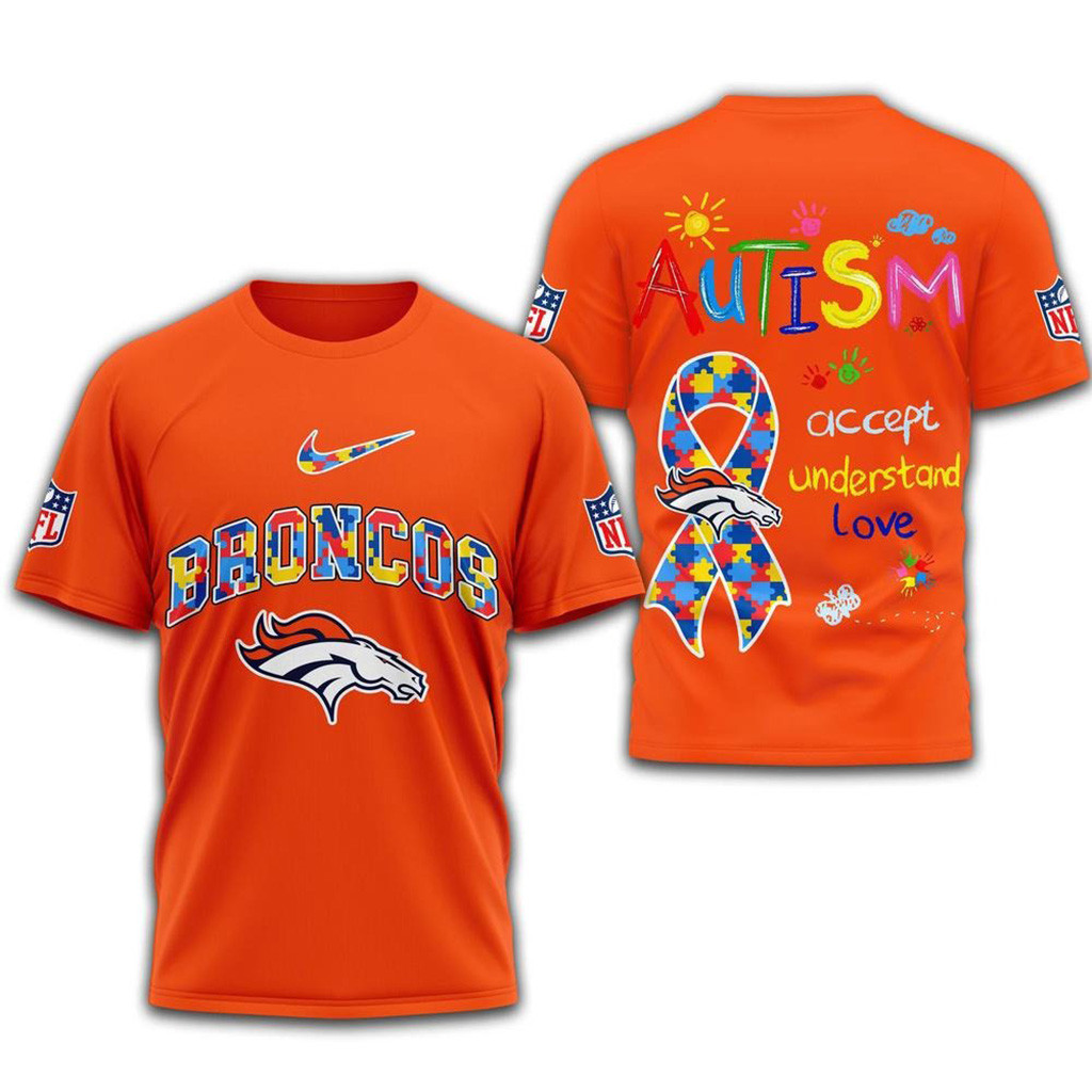 NFL Denver Broncos 2025 Autism Awareness Shirt Denver Broncos Merch Gifts For Husband-1