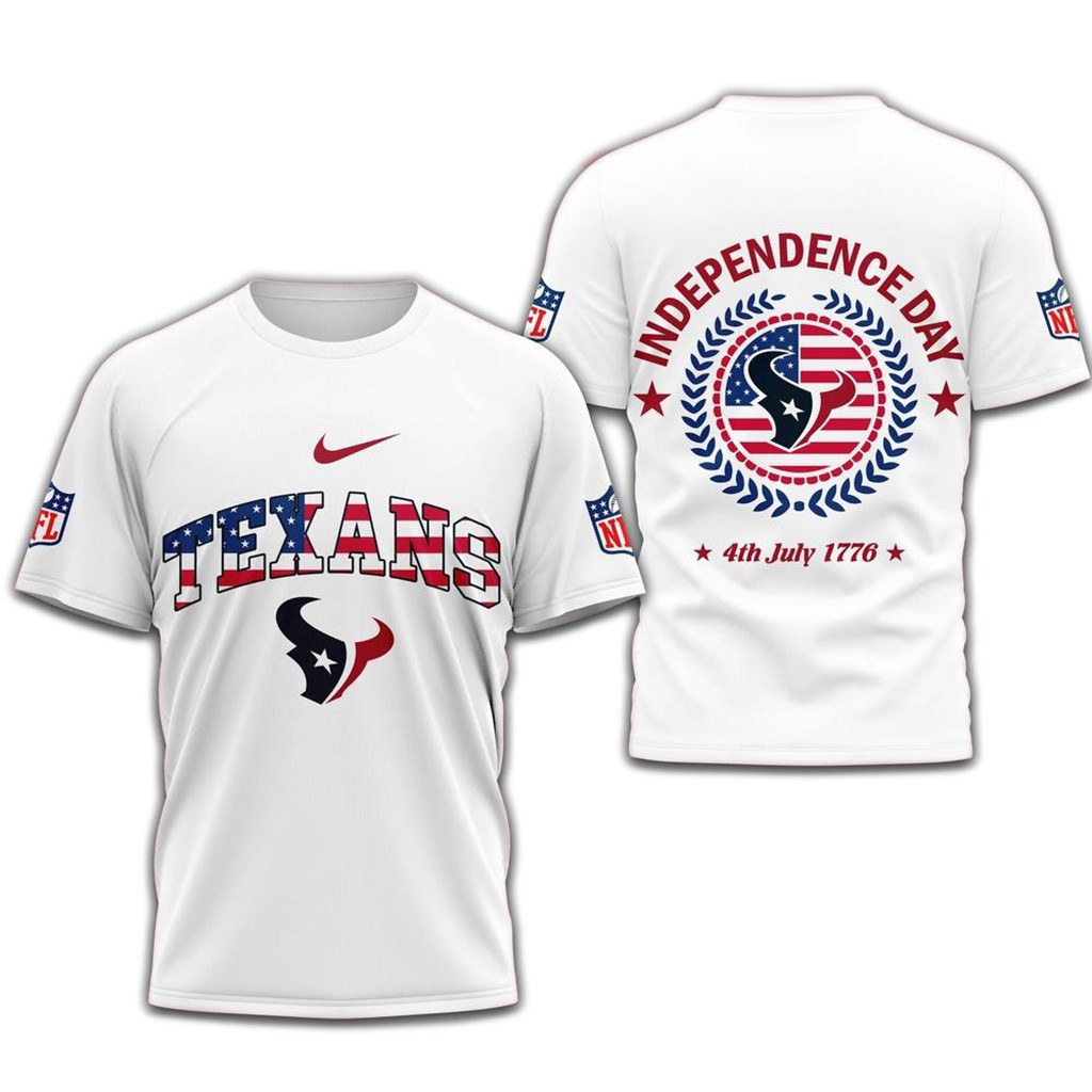 NFL Houston Texans 2025 Football Team Independence Day T-Shirt-1