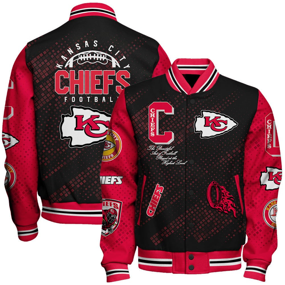 NFL Kansas City Chiefs Baseball Jacket For Football Fan NFL Store-1