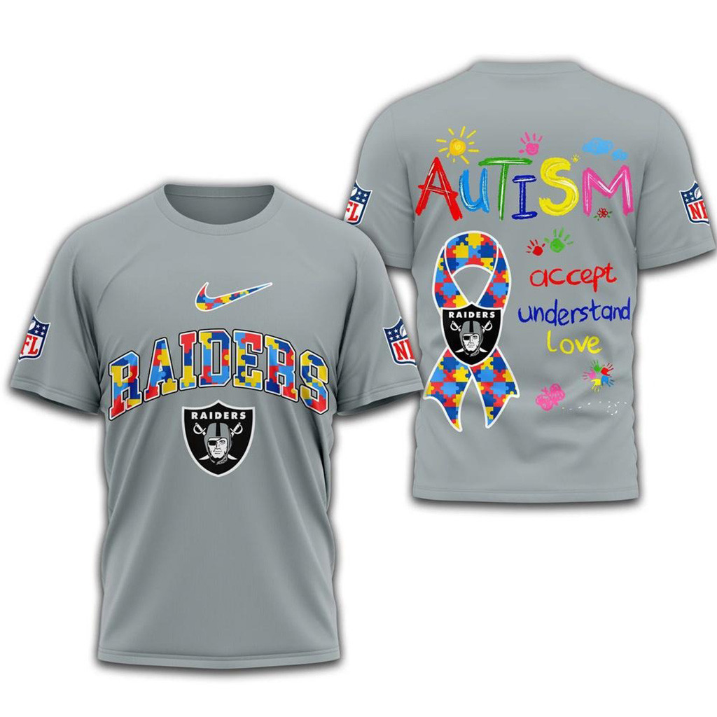 NFL Las Vegas Raiders 2025 Autism Awareness Shirt Las Vegas Raiders Merch Fans Gift Ideas-1
