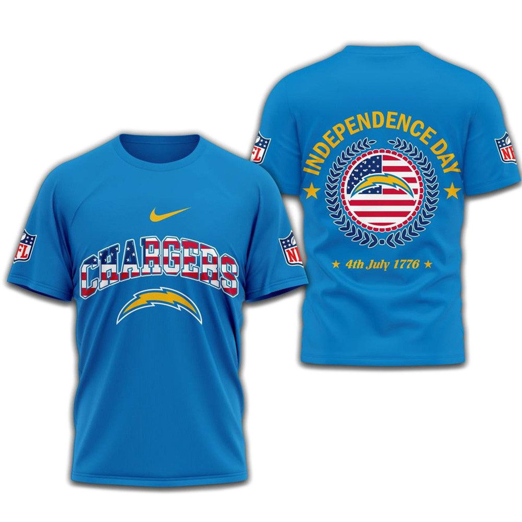 NFL Los Angeles Chargers 2025 Independence Day T-Shirt-1