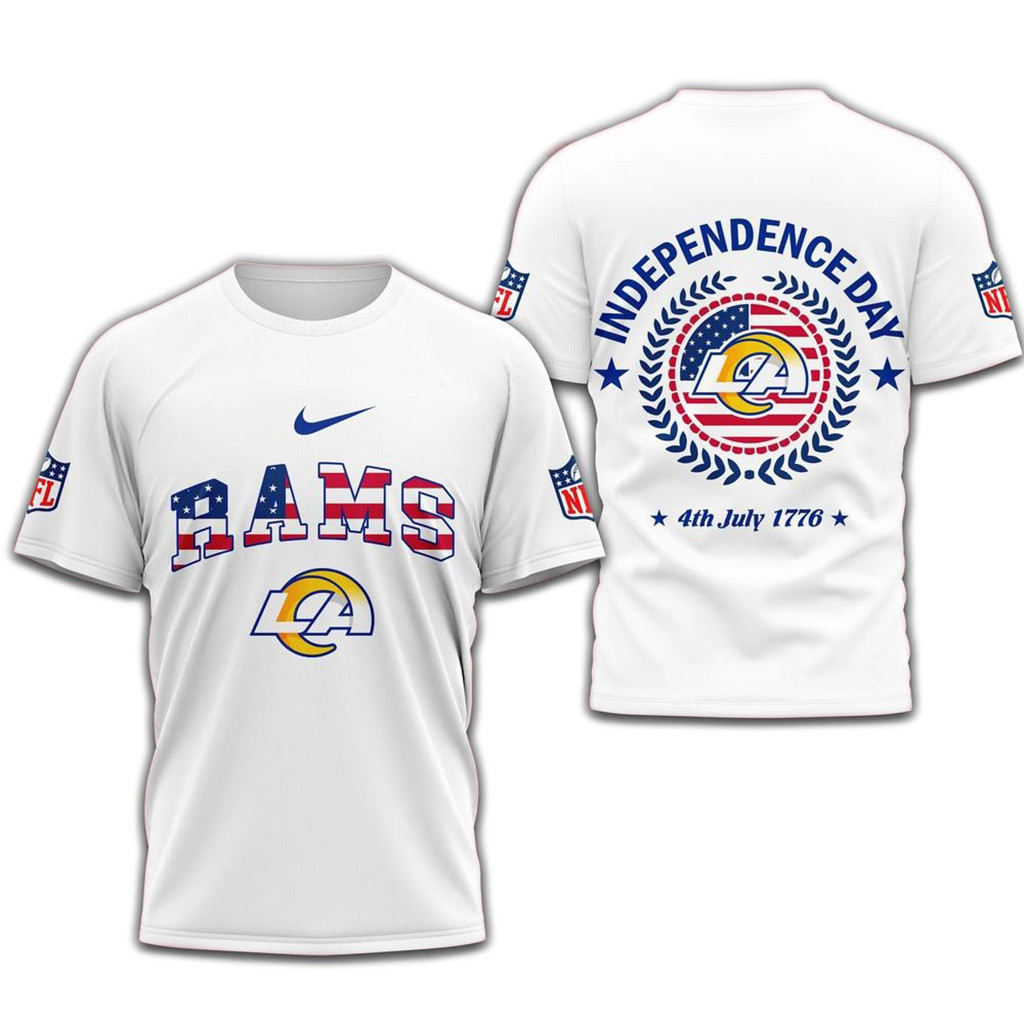 NFL Los Angeles Rams Football Team Independence Day 3D Shirt-1